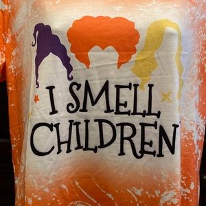 NWOT MD Orange & White Speckled Paint Splatter Halloween Short Sleeve Top